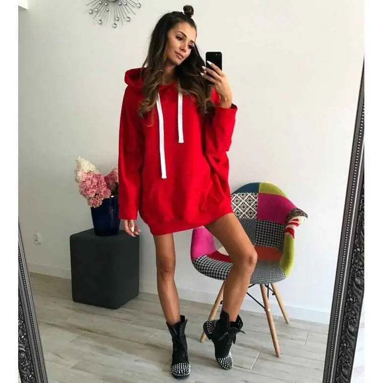 Fashionable Loose Long Sleeve Hoodie Sweatshirt