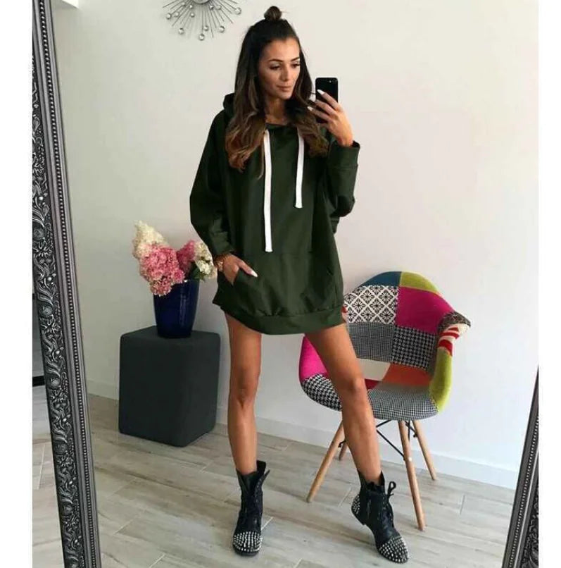 Fashionable Loose Long Sleeve Hoodie Sweatshirt