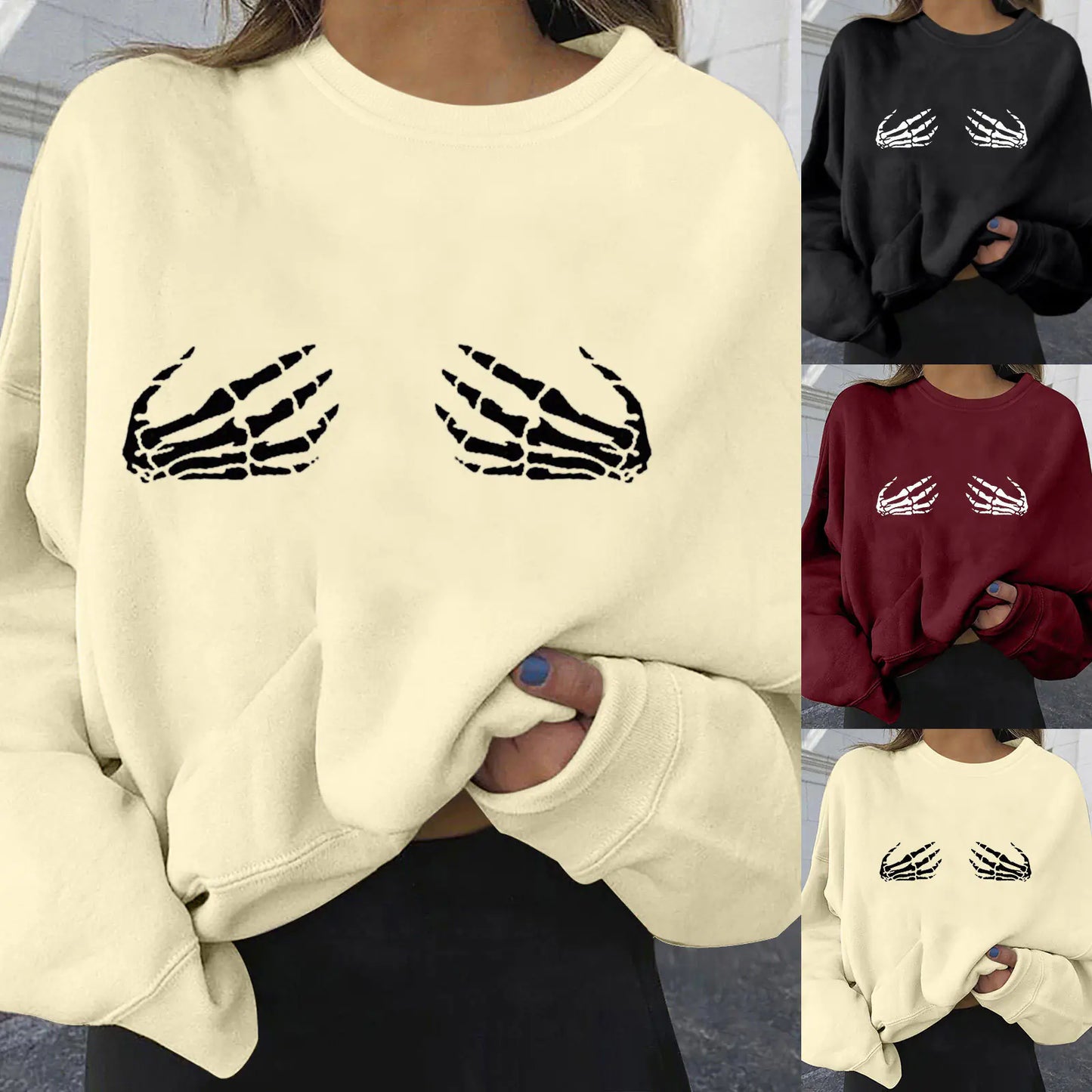 Wicked Cool Oversize Print Sweatshirt for Women