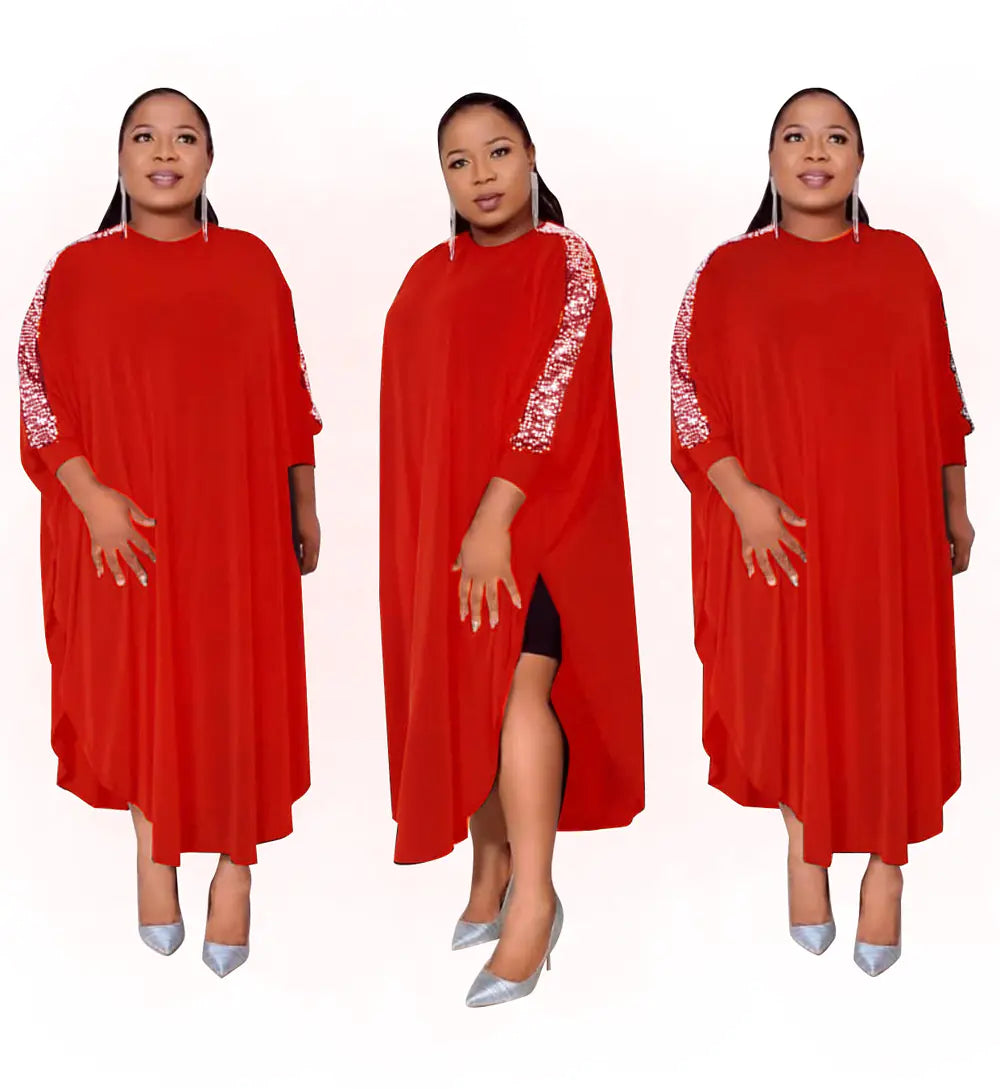 Sequin Patchwork Plus Size Dress for Moms