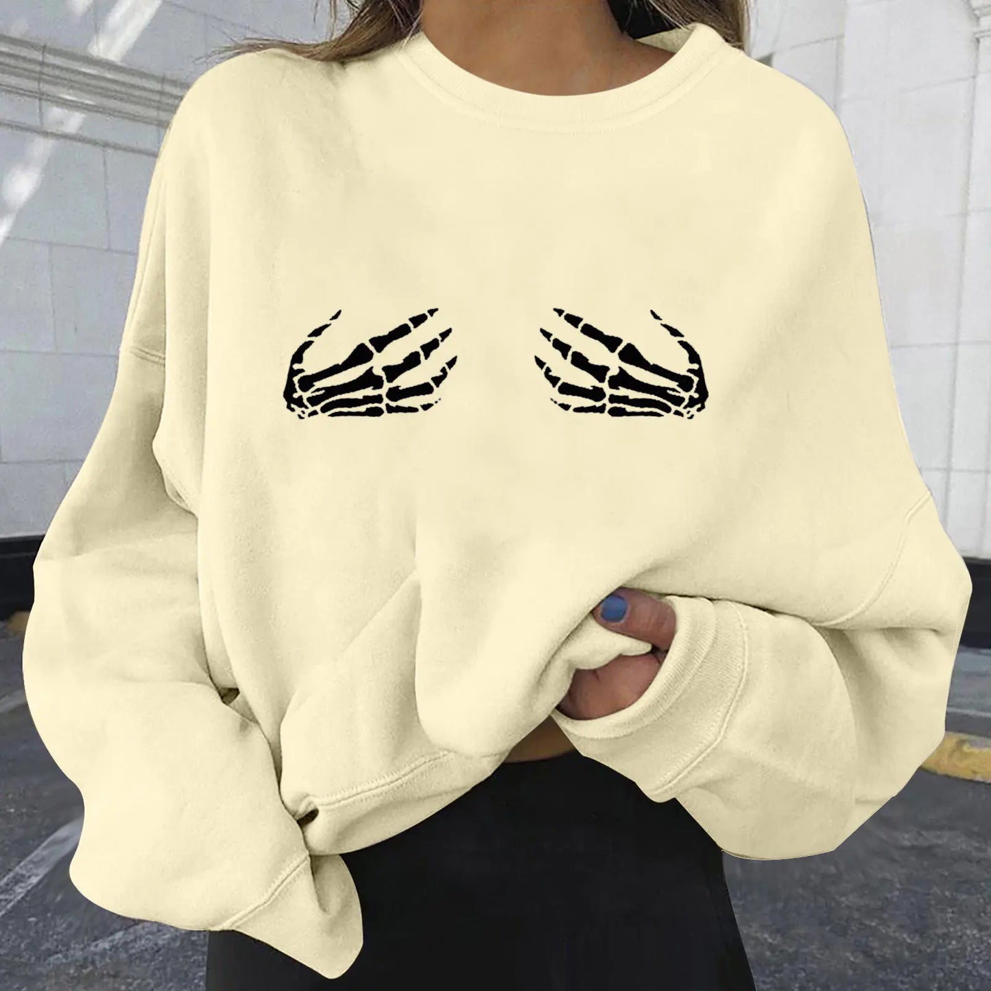 Wicked Cool Oversize Print Sweatshirt for Women
