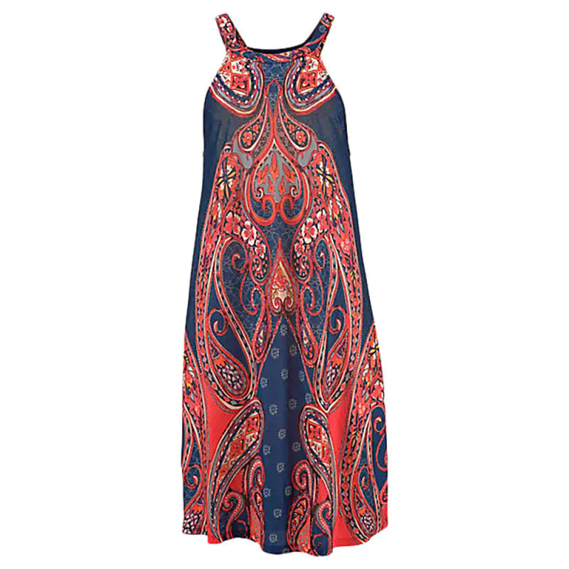Summer Floral Backless Mini Beach Dress