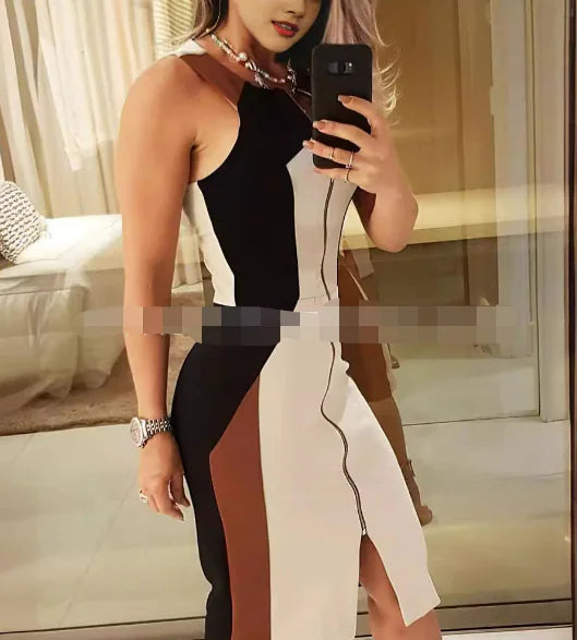 Strapless Evening Dress with Bandage Design