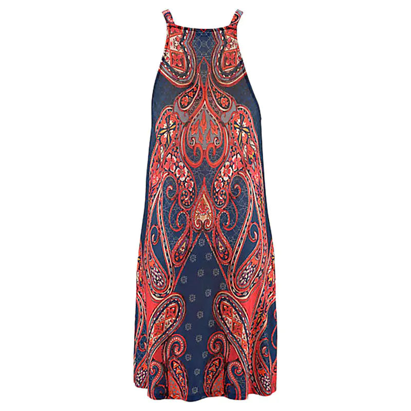 Summer Floral Backless Mini Beach Dress