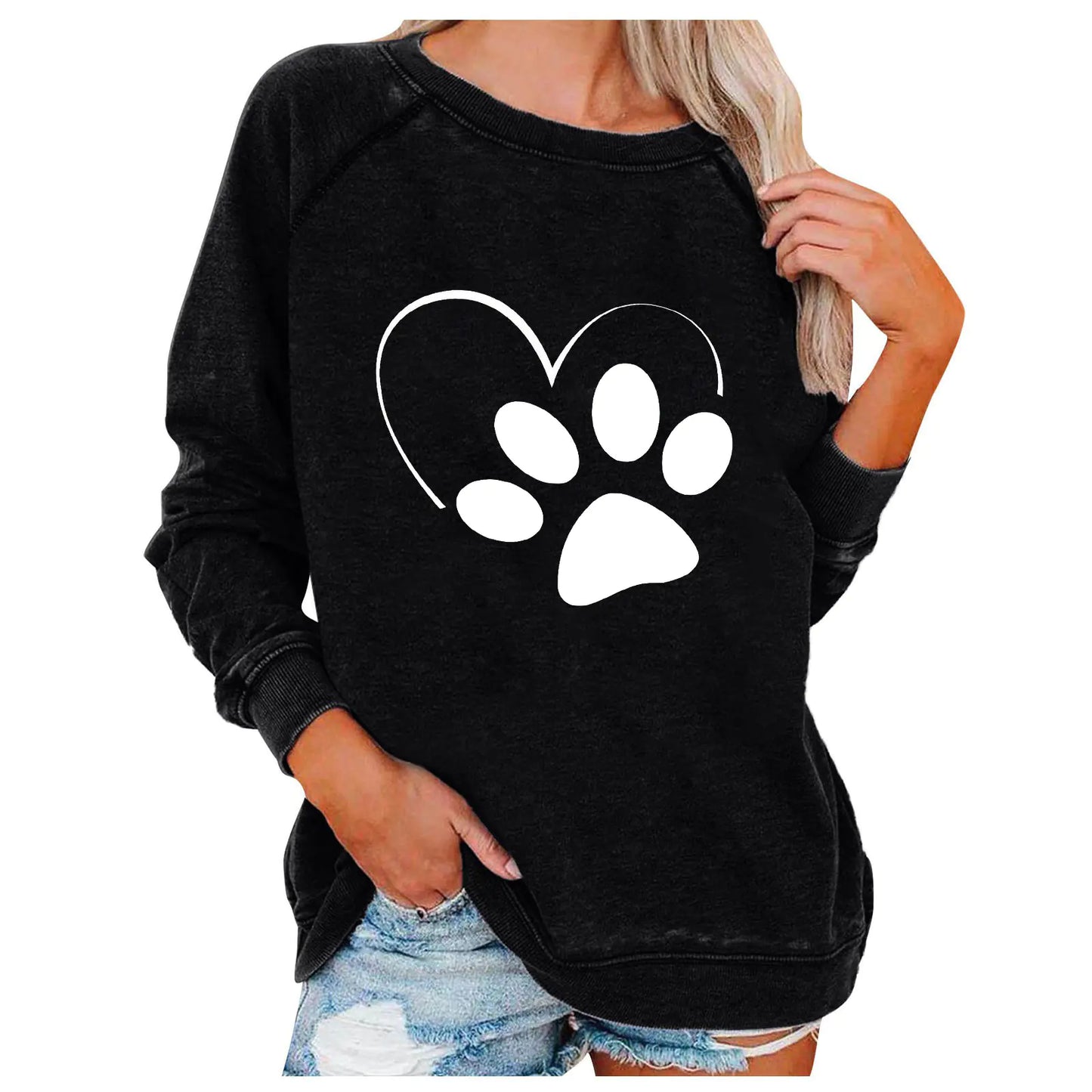 Ladies' Love-Print Spring Sweatshirt