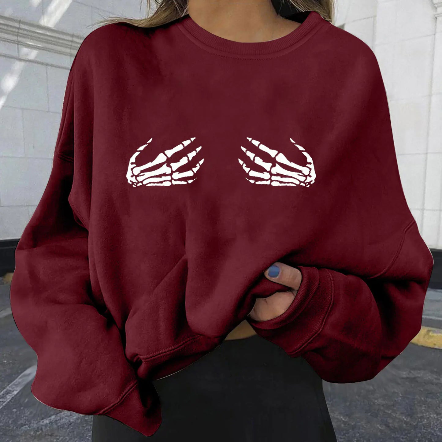 Wicked Cool Oversize Print Sweatshirt for Women