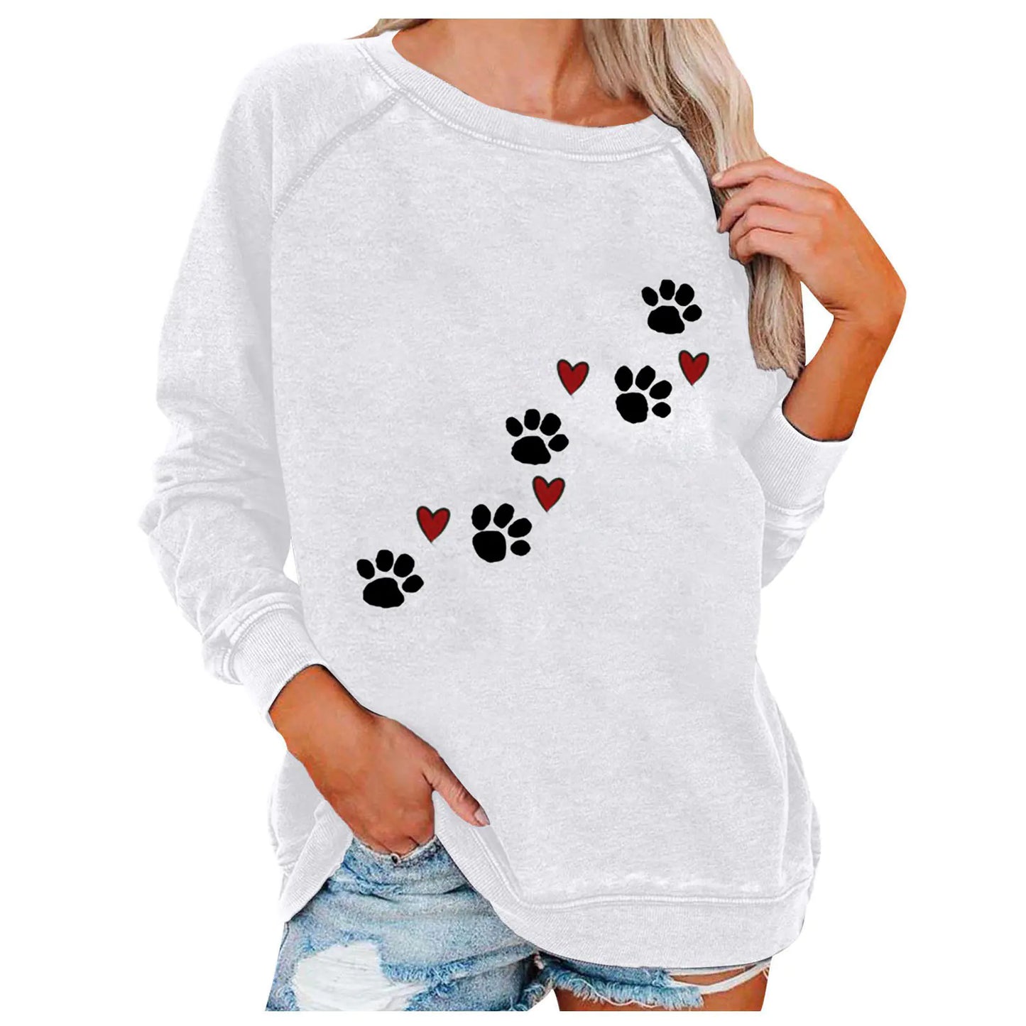 Ladies' Love-Print Spring Sweatshirt