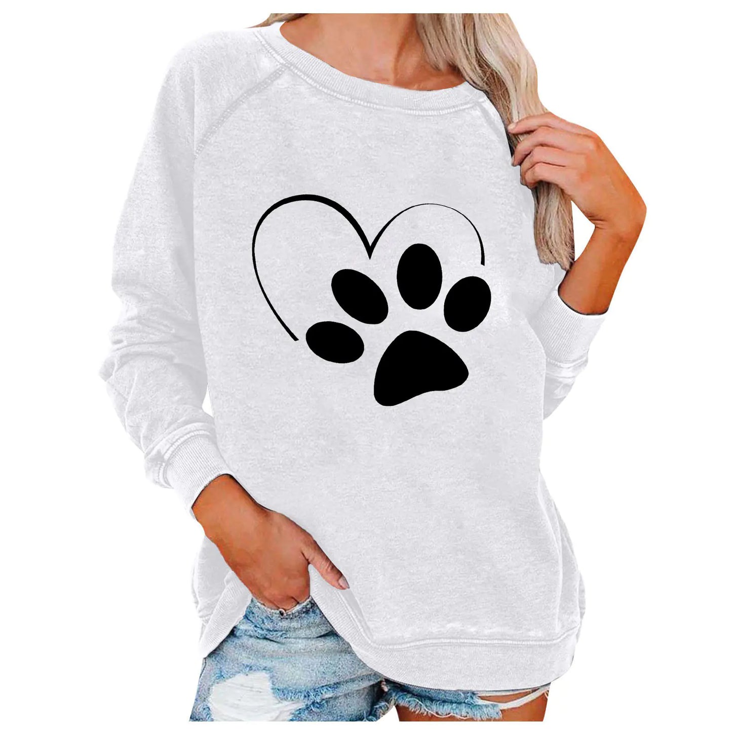 Ladies' Love-Print Spring Sweatshirt