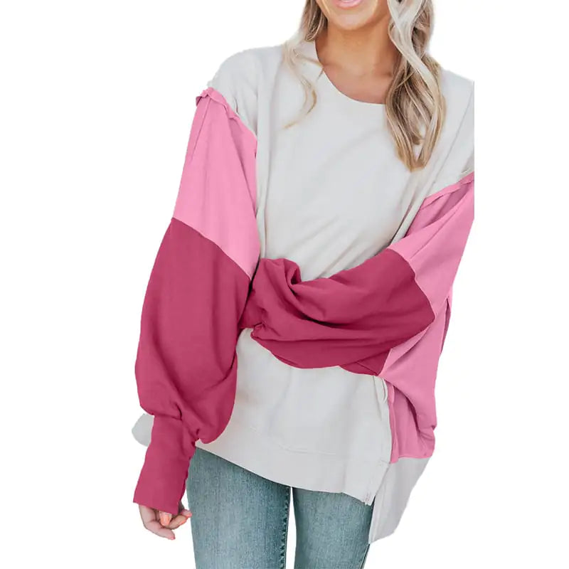 Casual Long Sleeve Round Neck Pullover Sweatshirt for Women
