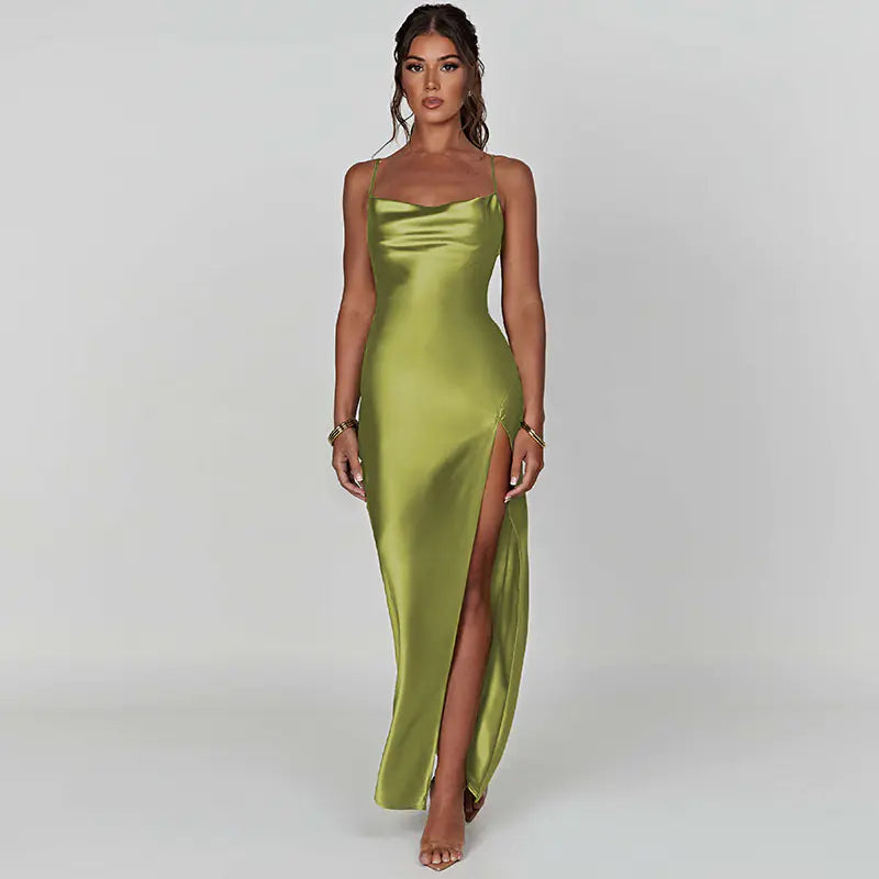 Sexy Backless Slit Dress for Women