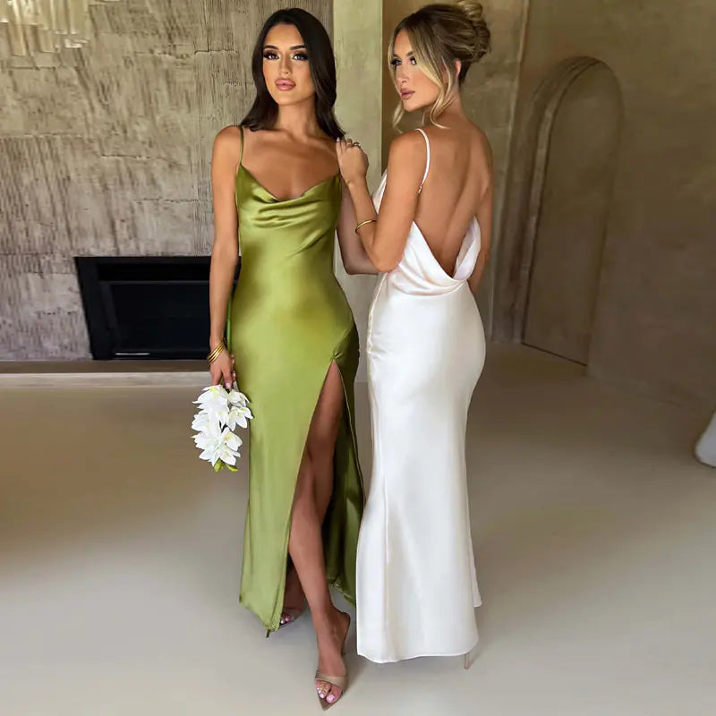 Sexy Backless Slit Dress for Women