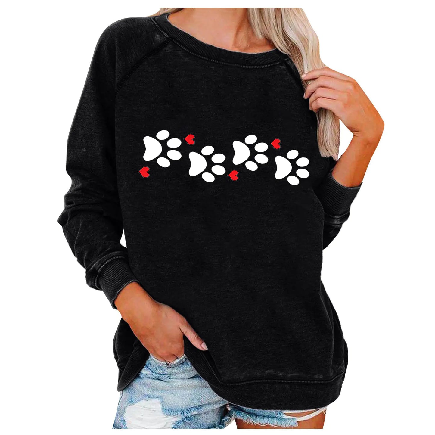 Ladies' Love-Print Spring Sweatshirt