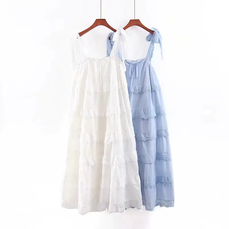 Loose Maxi Dress with Ruffle Detail for Vacation