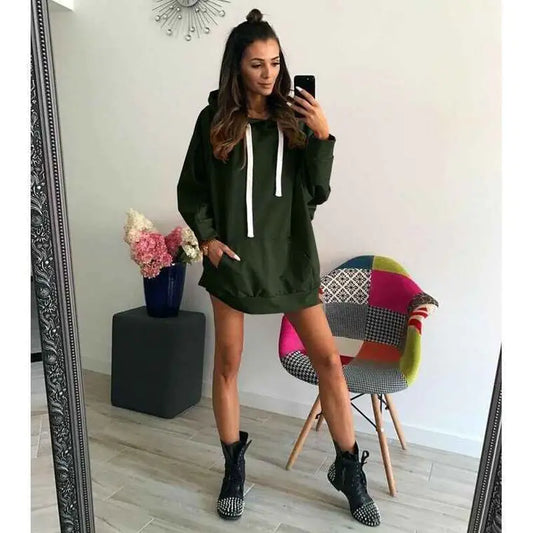 Fashionable Loose Long Sleeve Hoodie Sweatshirt