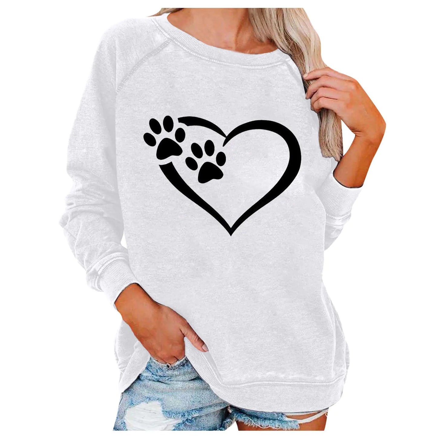 Ladies' Love-Print Spring Sweatshirt