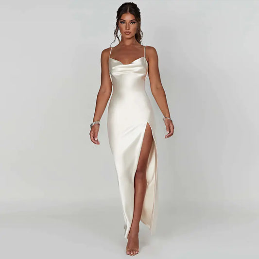 Sexy Backless Slit Dress for Women