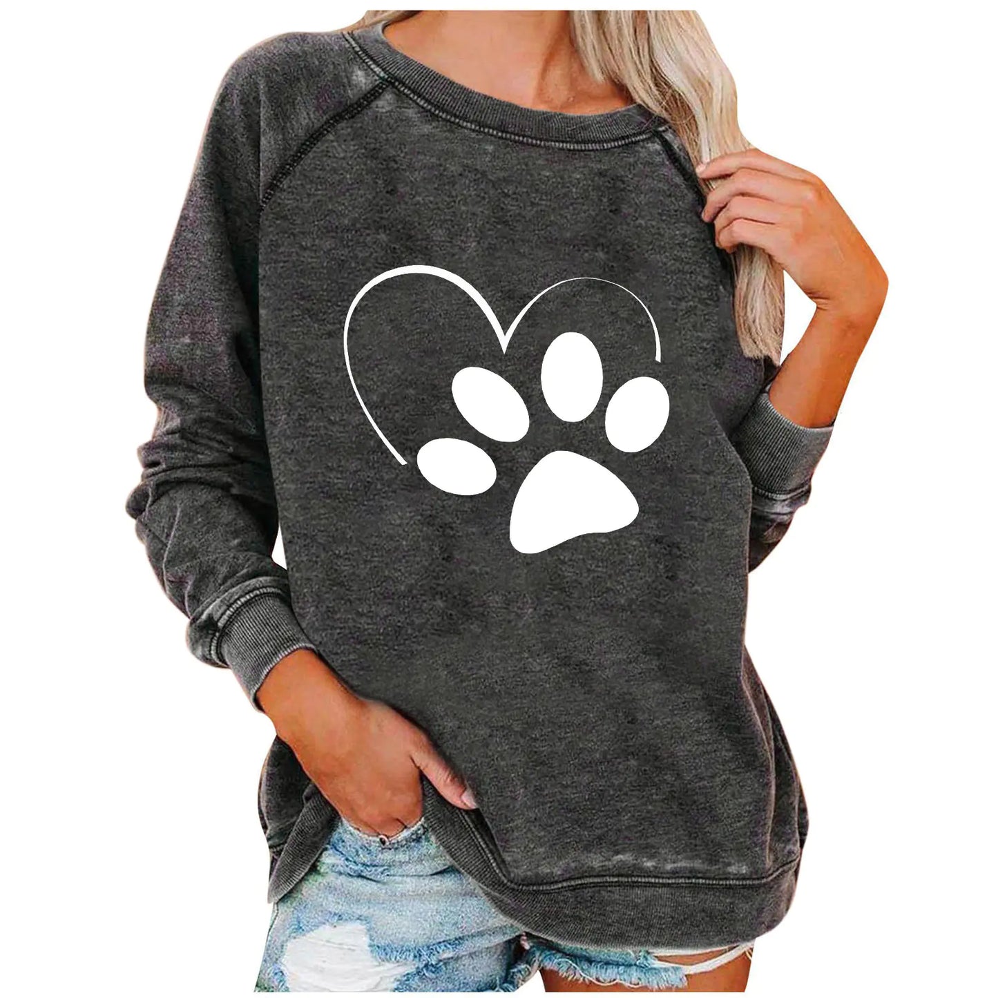 Ladies' Love-Print Spring Sweatshirt