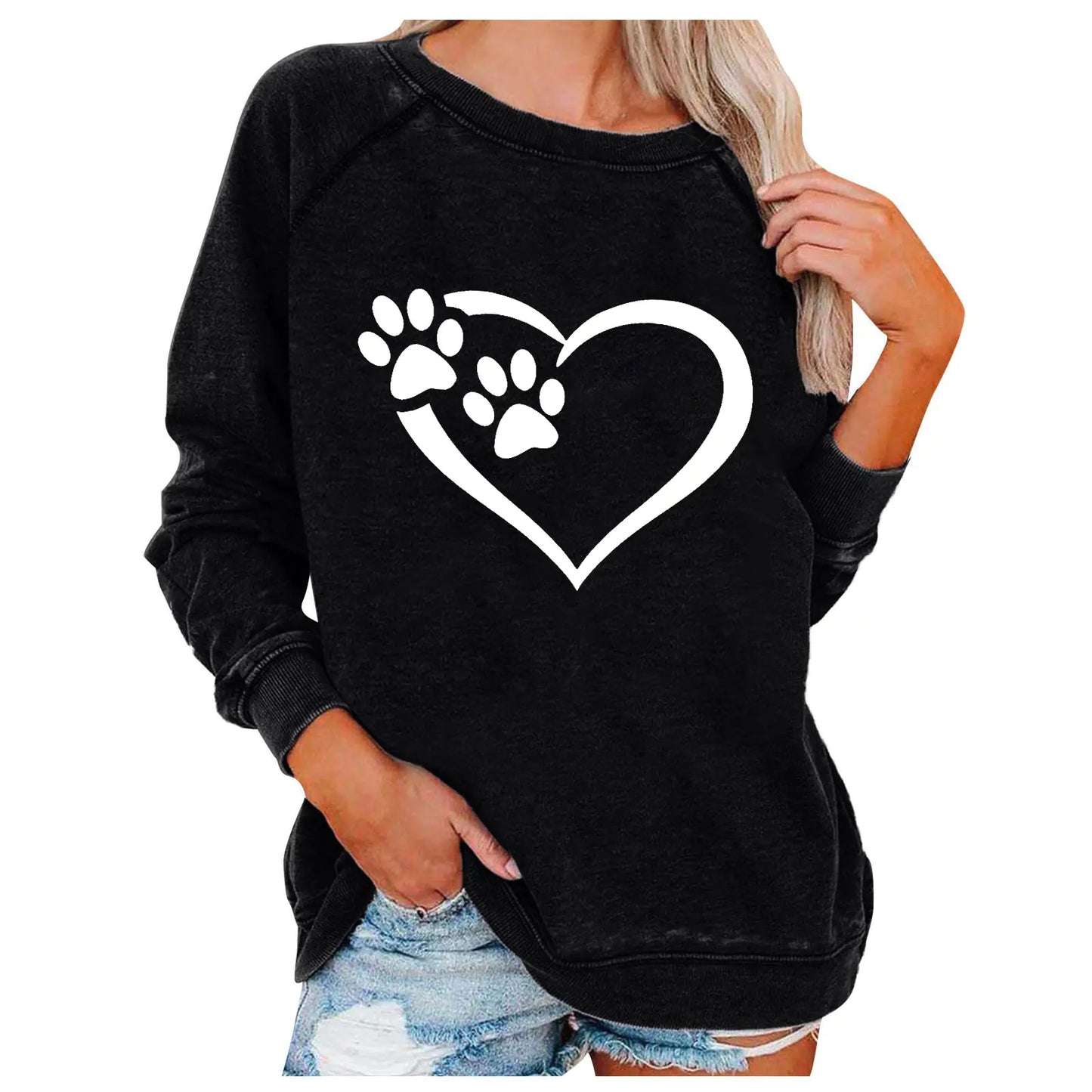 Ladies' Love-Print Spring Sweatshirt