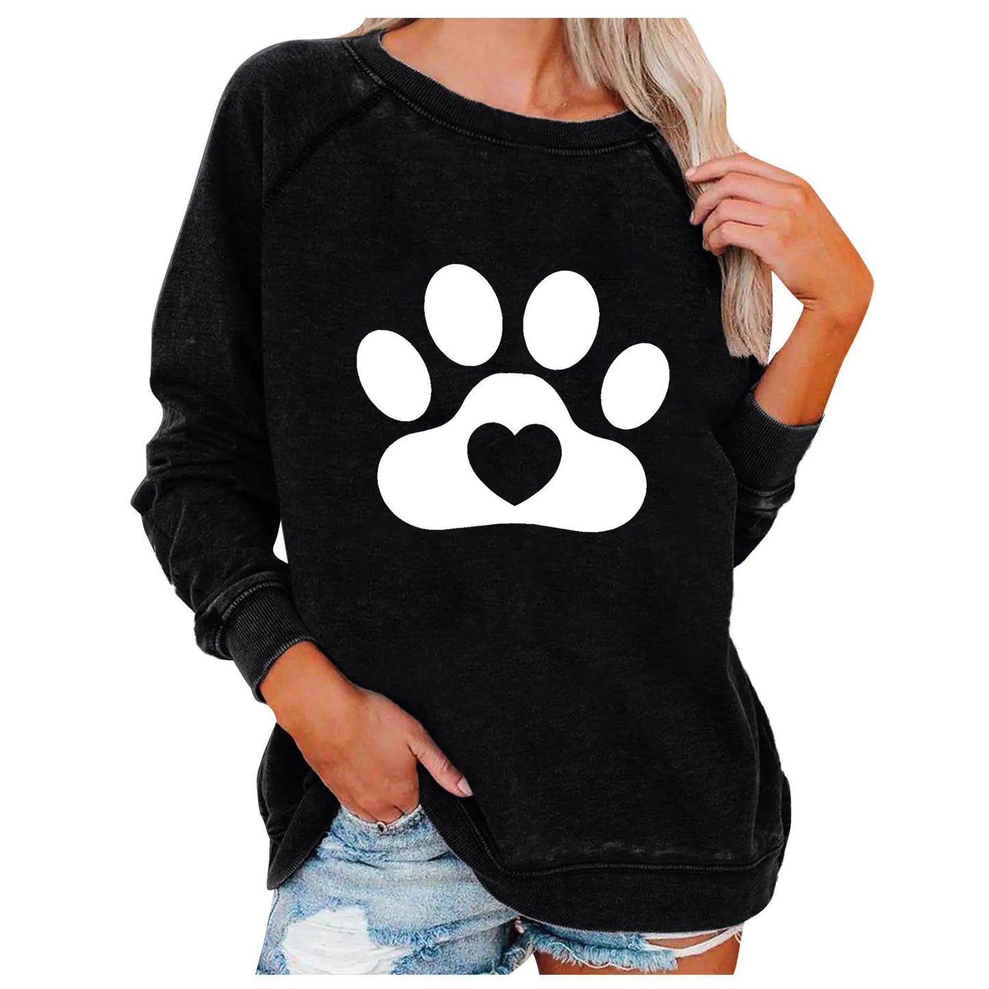 Ladies' Love-Print Spring Sweatshirt