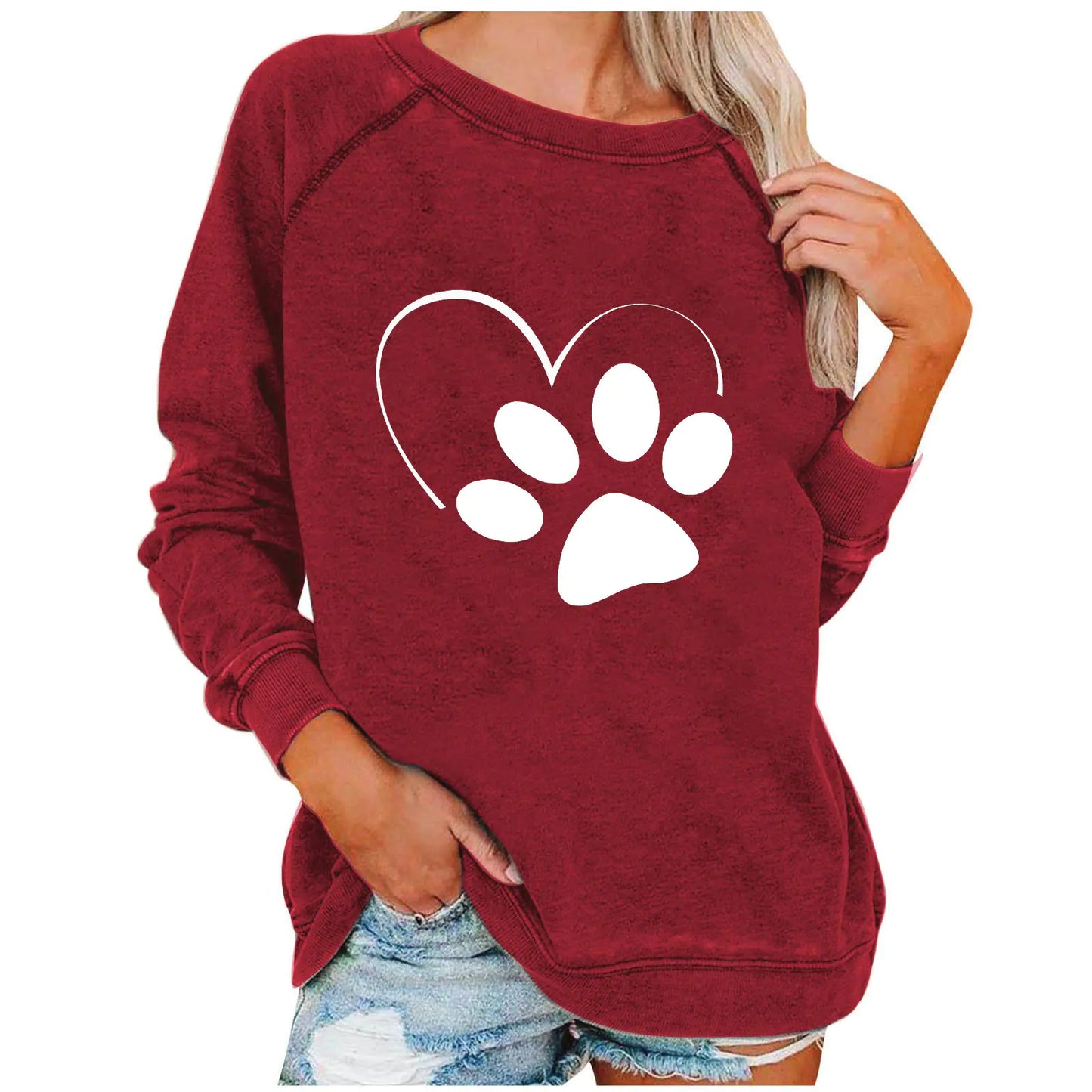 Ladies' Love-Print Spring Sweatshirt