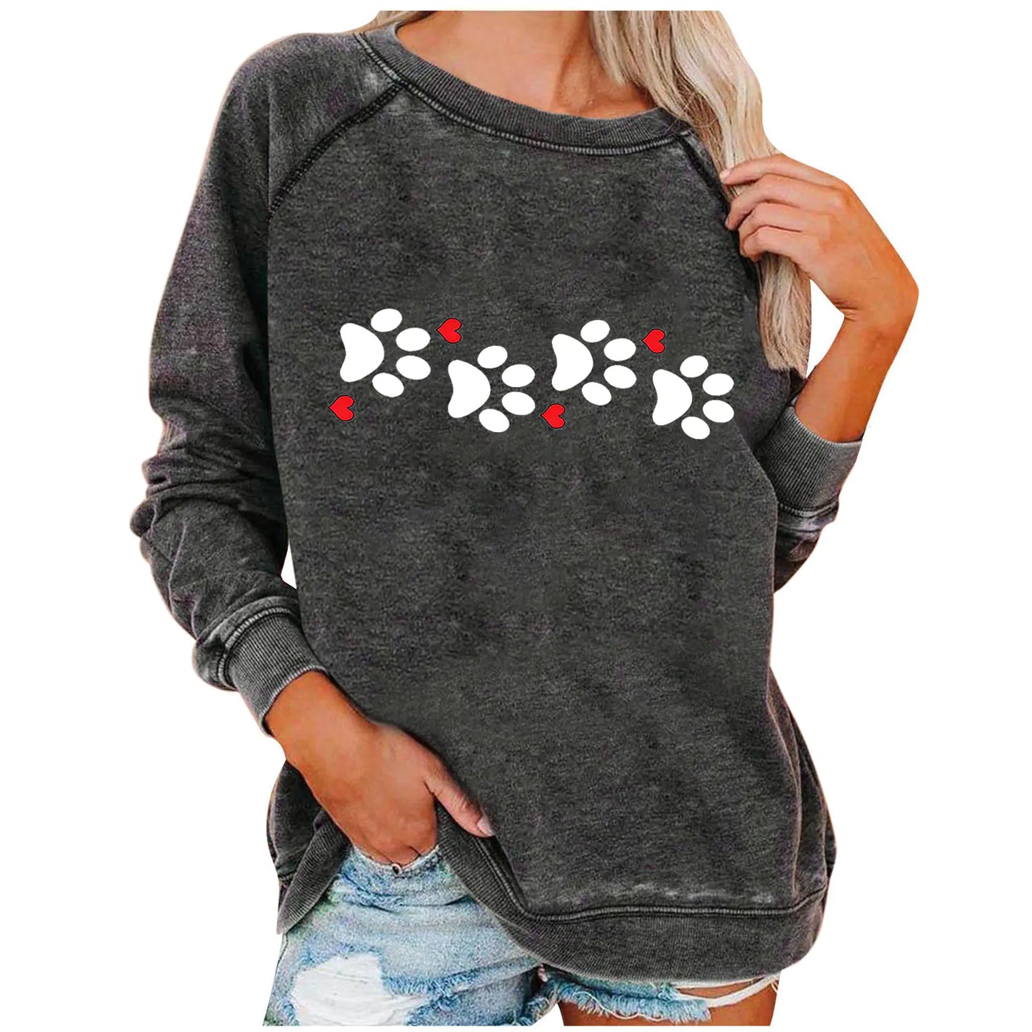 Ladies' Love-Print Spring Sweatshirt