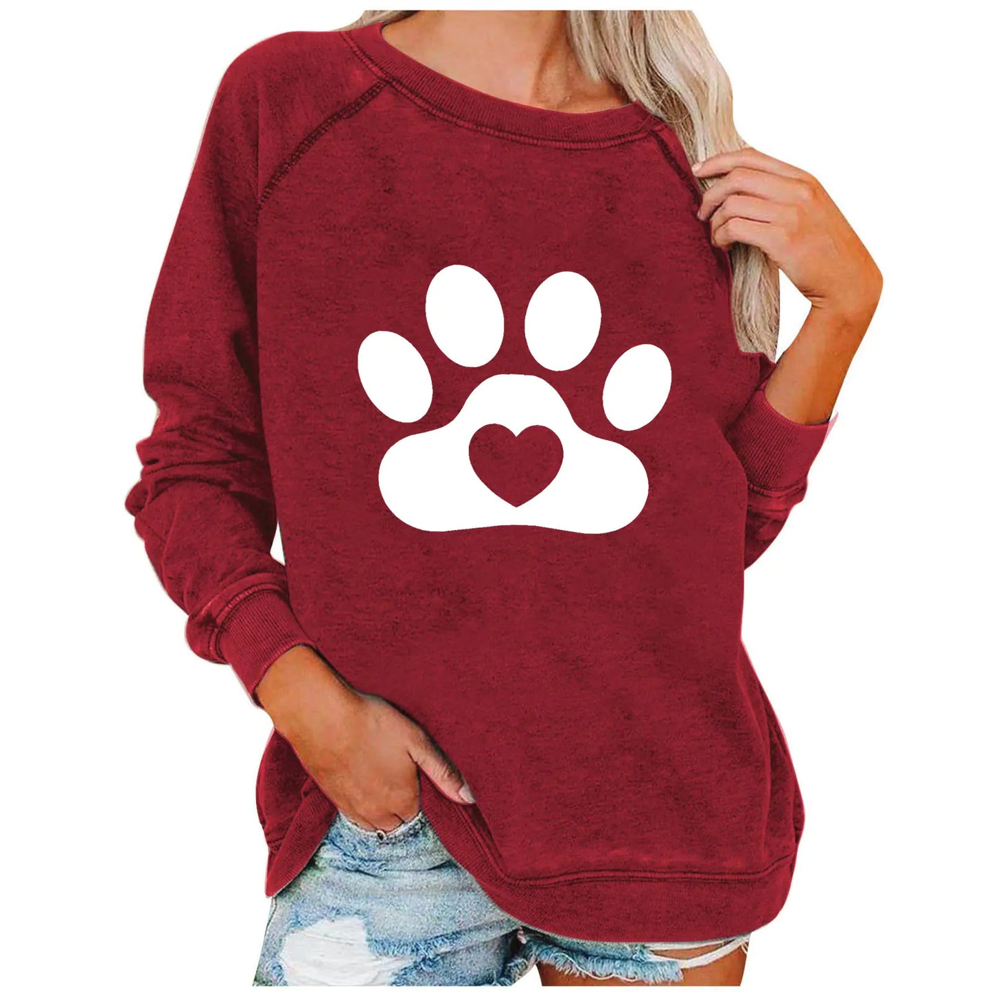 Ladies' Love-Print Spring Sweatshirt