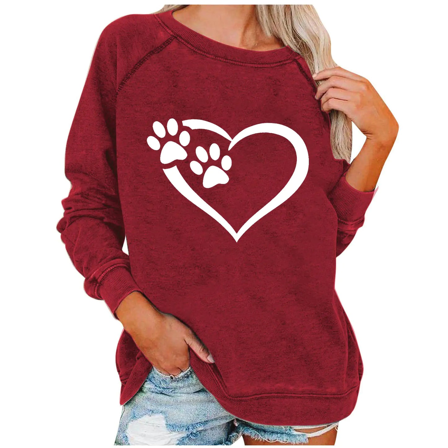 Ladies' Love-Print Spring Sweatshirt