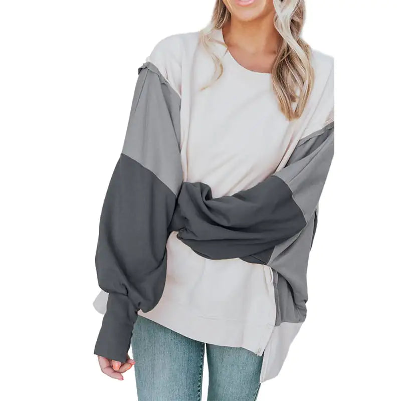 Casual Long Sleeve Round Neck Pullover Sweatshirt for Women