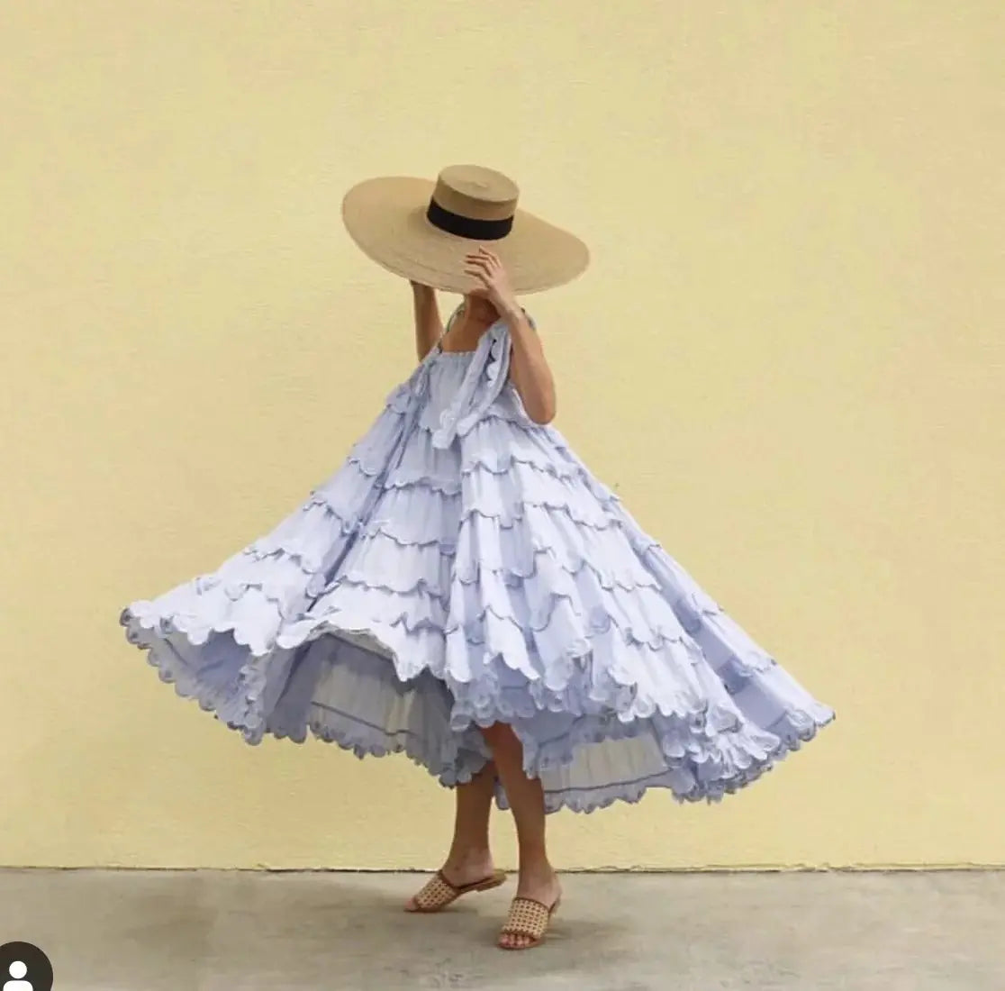 Loose Maxi Dress with Ruffle Detail for Vacation