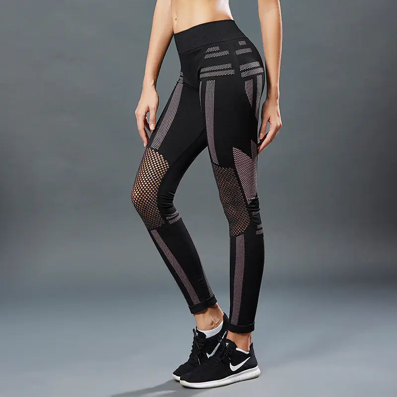 -Block Mesh Sport Yoga Pants for Women