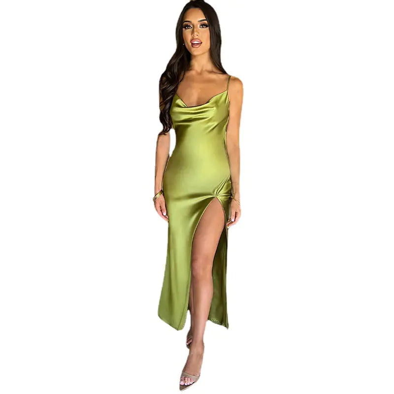 Sexy Backless Slit Dress for Women