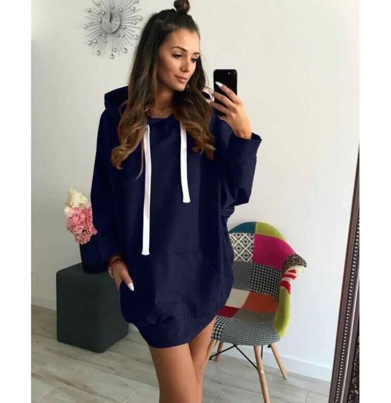 Fashionable Loose Long Sleeve Hoodie Sweatshirt
