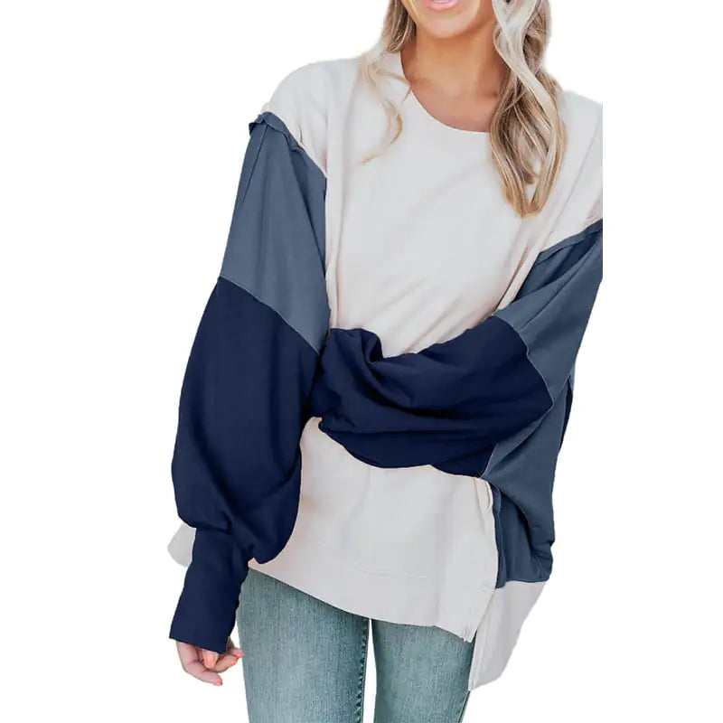 Casual Long Sleeve Round Neck Pullover Sweatshirt for Women