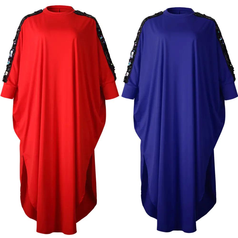 Sequin Patchwork Plus Size Dress for Moms