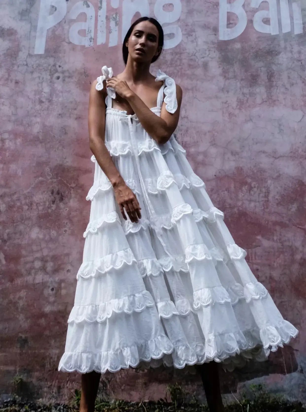 Loose Maxi Dress with Ruffle Detail for Vacation