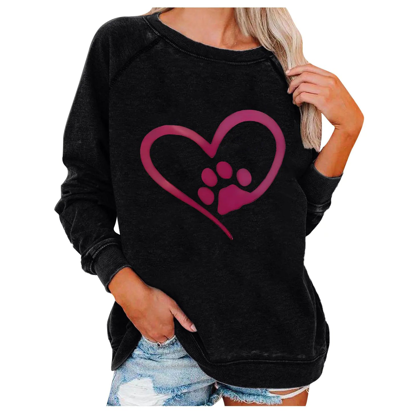 Ladies' Love-Print Spring Sweatshirt