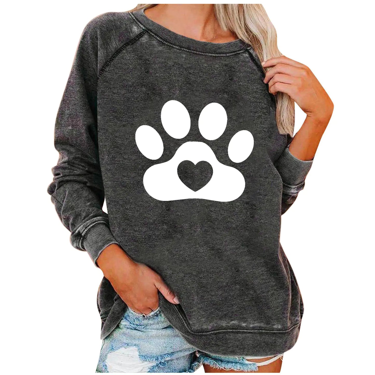 Ladies' Love-Print Spring Sweatshirt