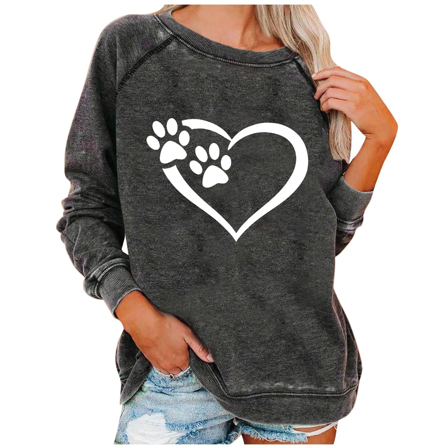 Ladies' Love-Print Spring Sweatshirt